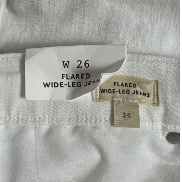NWT Madewell Flared Wide-Leg Crop Jeans in Pure White Size 26 - Picture 13 of 16